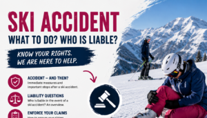Skiing accident: Injured skier on the slopes – liability issues, claims and legal support following a skiing accident