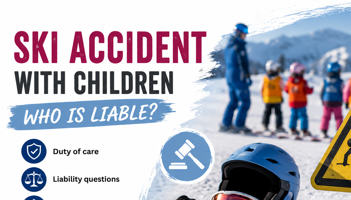 Skiing accident involving a child helmet and liability issues ski course